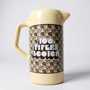 1970s Seagrams 100 PIPERS SCOTCH Whiskey Bar Water Pitcher Advertising Promo VTG